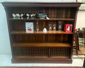Handsome solid wood library bookcase- now $175