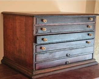 ANTIQUE SPOOL CHEST