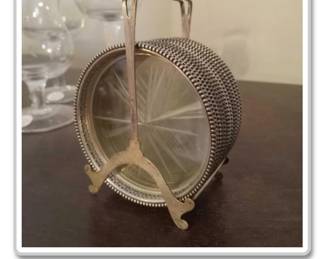 Vintage WEBSTER Sterling Silver / Glass Set with Stand