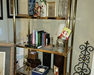 Glass & brass shelf unit