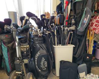 Golf clubs, bags, accessories