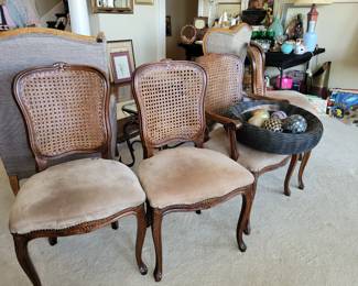 Vintage Rattan back dining chairs