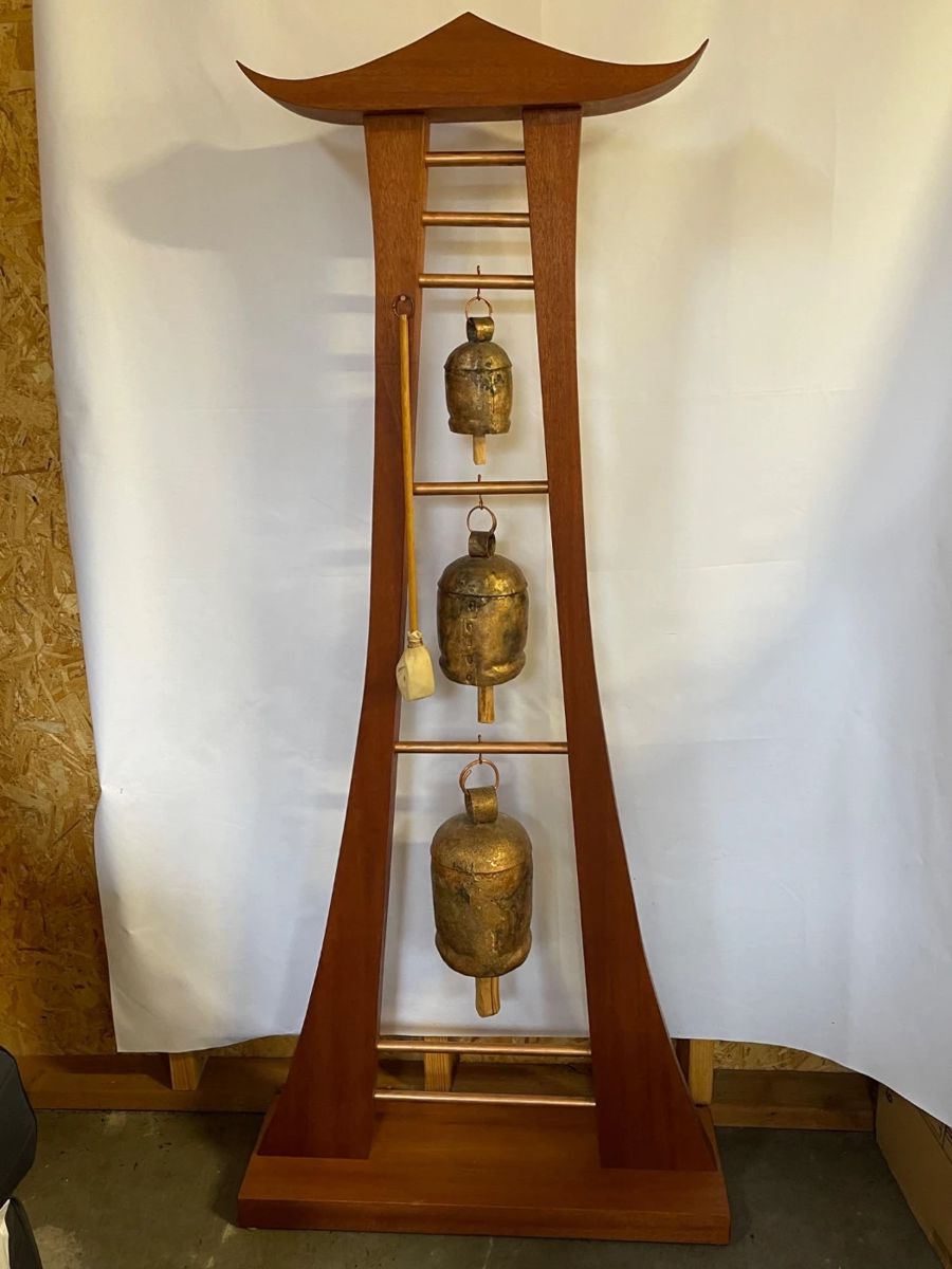 1 HandcraftedTripleNanaBellTowerWithStrikingMallet