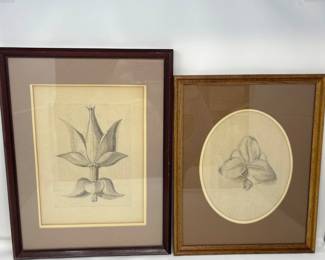 53 2MattedandFramedPencilDrawings