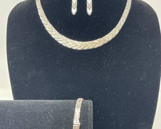 242 Stunning925SilverNecklaceBraceletandEarringSet