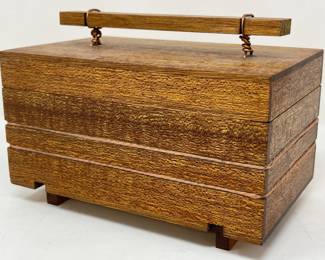 208 HandCraftedKoaWoodBoxCopperBandingandHandle