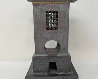 36 AsianInspiredStonewareLanternHandCraftedByChristineVoigt