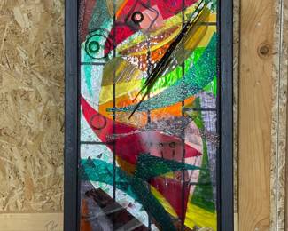 181 LayeredGlassSculptureArtinWoodFrame