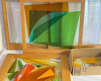 38 4ClearGlassWoodFramedPanelsWithCutGlass