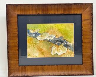 35 FungiOnALogAnOriginalWatercolorPenSignedAthman