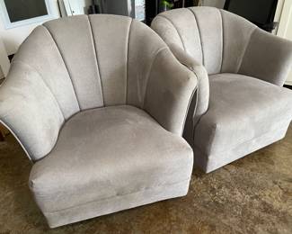 71 2SilverSwivelMicrofiberClubChairs