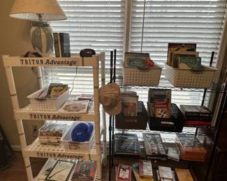 books, lamps, 