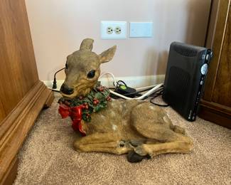 Baby Deer Christmas Statue