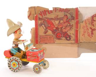 Rodeo Joe tin lithograph tractor & partial box