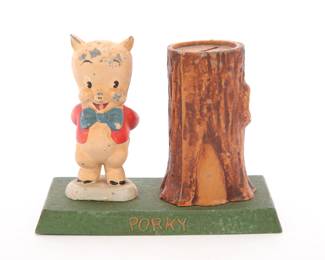 Cast Iron Porky Pig bank