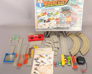 Tyco Motor City electric trucking slot car set