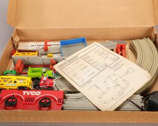 Motor City electric trucking slot car set in box Tyco