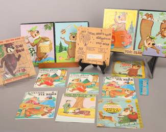 Yogi Bear books, puzzles, record lot
