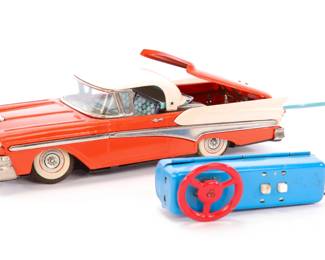 Tin Litho remote control car with retractible roof