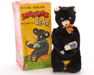 Battery Op Sneezing Bear toy w/ box