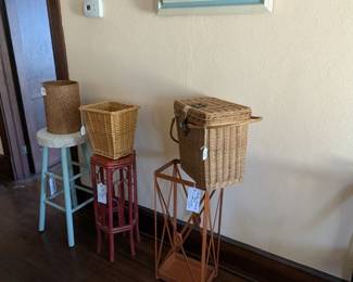 Stools, stands, and baskets