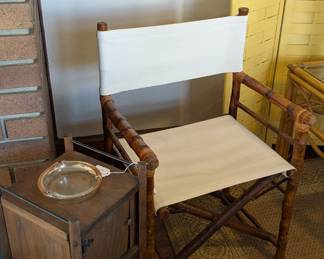 Rattan folding chair, smoking stand