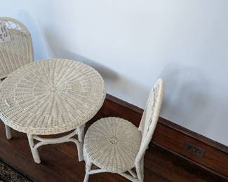 Child's wicker table and chairs