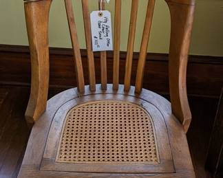 Wood and caned office chair