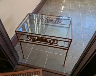 Vintage metal and glass table