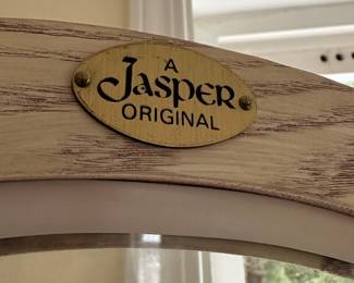 Jasper French Country Style Curio Cabinet with Floral Painted Pattern