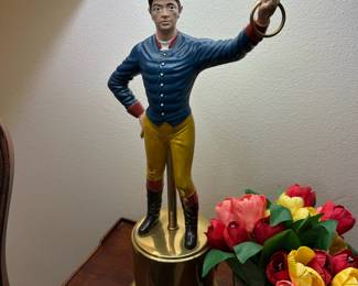 Circa 1950's Jockey Lamp with Brass Base