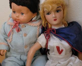 Effanbee Composition Doll, Circa 1940's Remember Pearl Harbor Nurse Doll