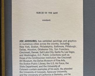 Framed & Matted Woodcut Print "Markie on the Lawn" by Joe Ardourel