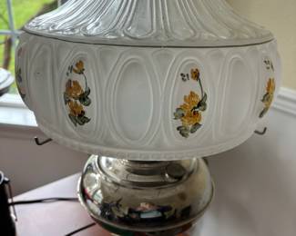 Gone With The Wind Style table Lamp with Yellow Floral Design