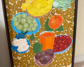Framed Picnic Still Life Painting by Marjorie Lee
