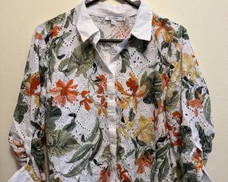 Chico's Floral Button Up Blouse