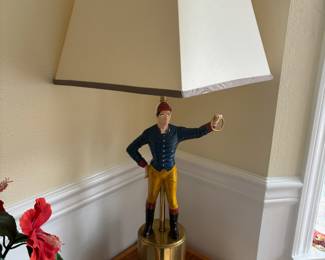 Ethan Allen Jockey Lamp with Brass Base