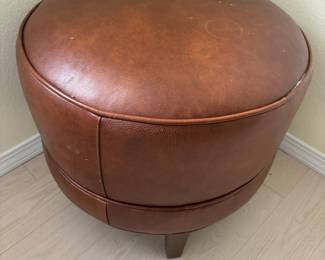Light Brown Leather Stool