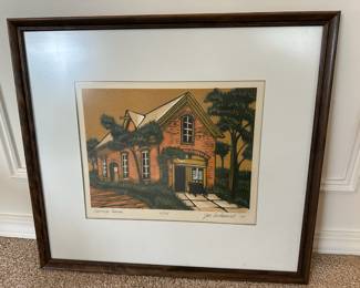 Framed & Matted Serigraph "Carriage House" by Joe Ardourel