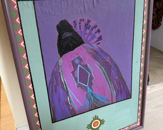 Framed Native Painting by Marjona Lee