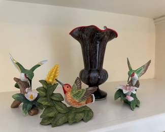 Porcelain Hummingbird Figurines