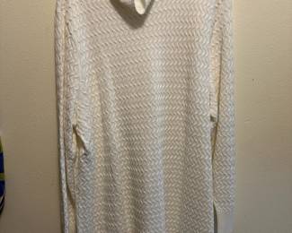 Lands' End White Turtleneck Sweater