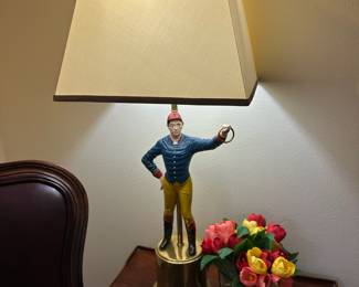 Circa 1950's Jockey Lamp with Brass Base