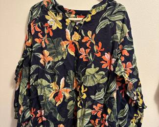 Chico's Orchid Ruffle Sleeve Blouse