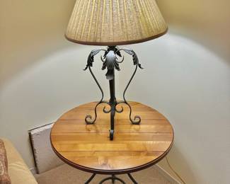 Wrought Iron Table Lam with Leaf Design