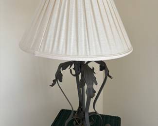 Wrought Iron Table Lam with Leaf Design