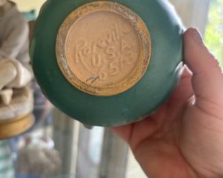 Roseville Pottery Bleeding Heart Green Jardiniere – #6513