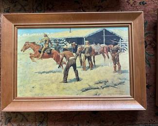 Framed Print "Coming and Going of the Pony Express" by Charles M. Russell