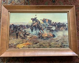 Framed Print "The Cook's Troubles" by Charles M. Russell