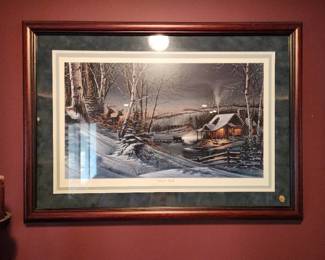 Evening With Friends Framed Winter Scene Art Print